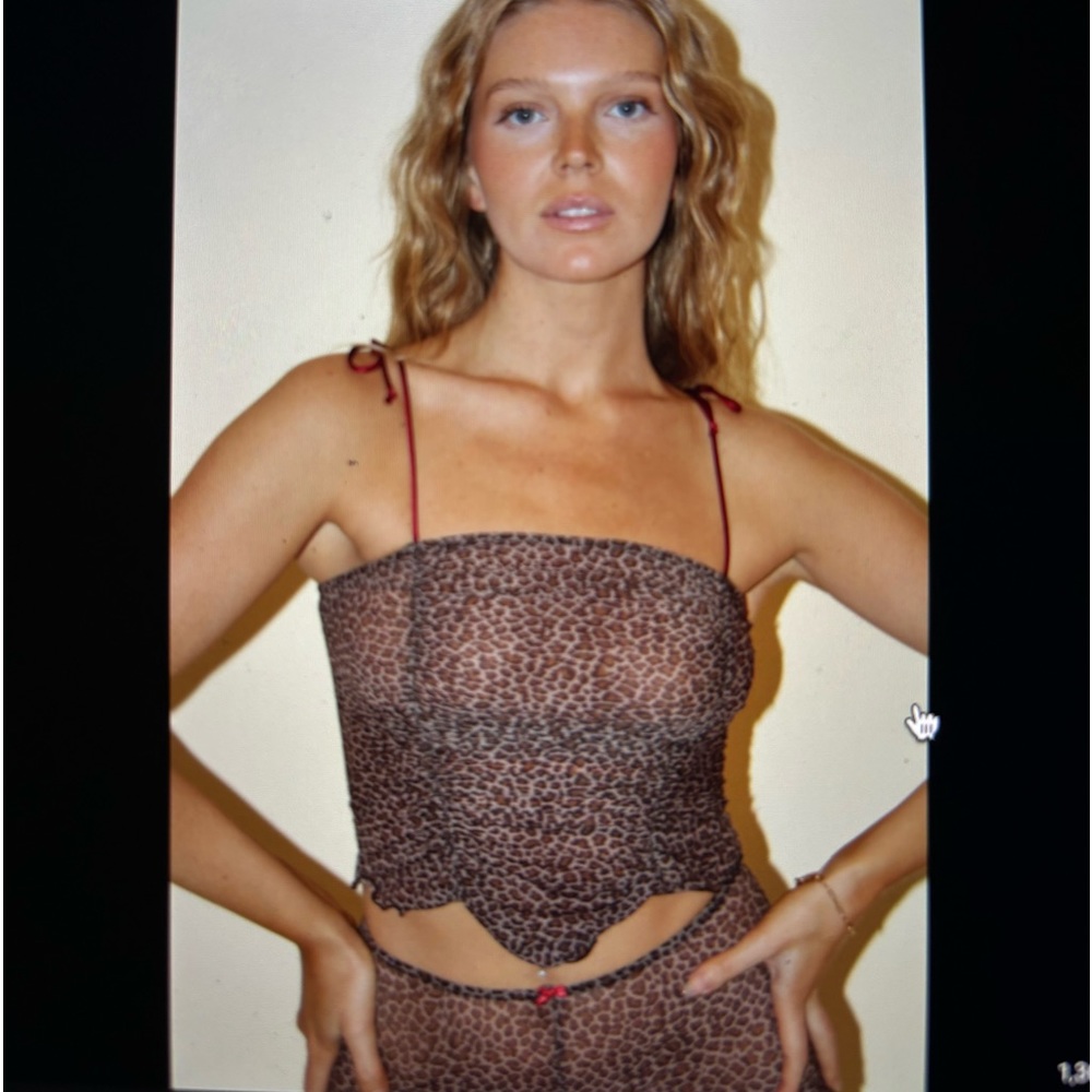 RARE Only Hearts hello kitty ruched cami leopard